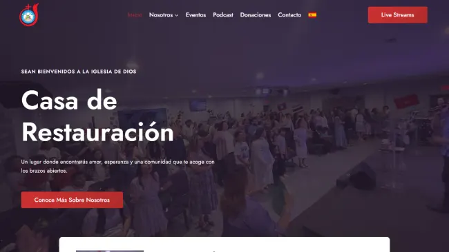 Diseño de David Salinas para el sitio web de la IDD Casa de Restauración